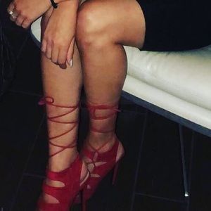 Red Gladiator High Heels